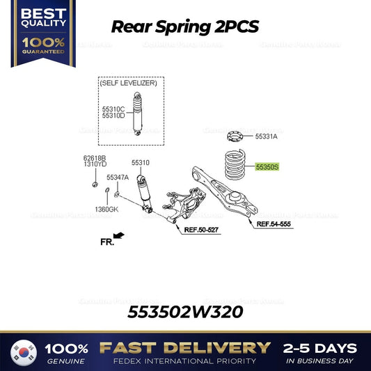 ⭐Genuine⭐ Rear Spring 2PCS 553502W320 for Hyundai Santa Fe