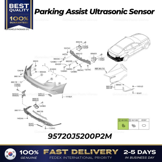 ⭐Genuine⭐ Parking Assist Ultrasonic Sensor 95720J5200P2M for Kia Stinger