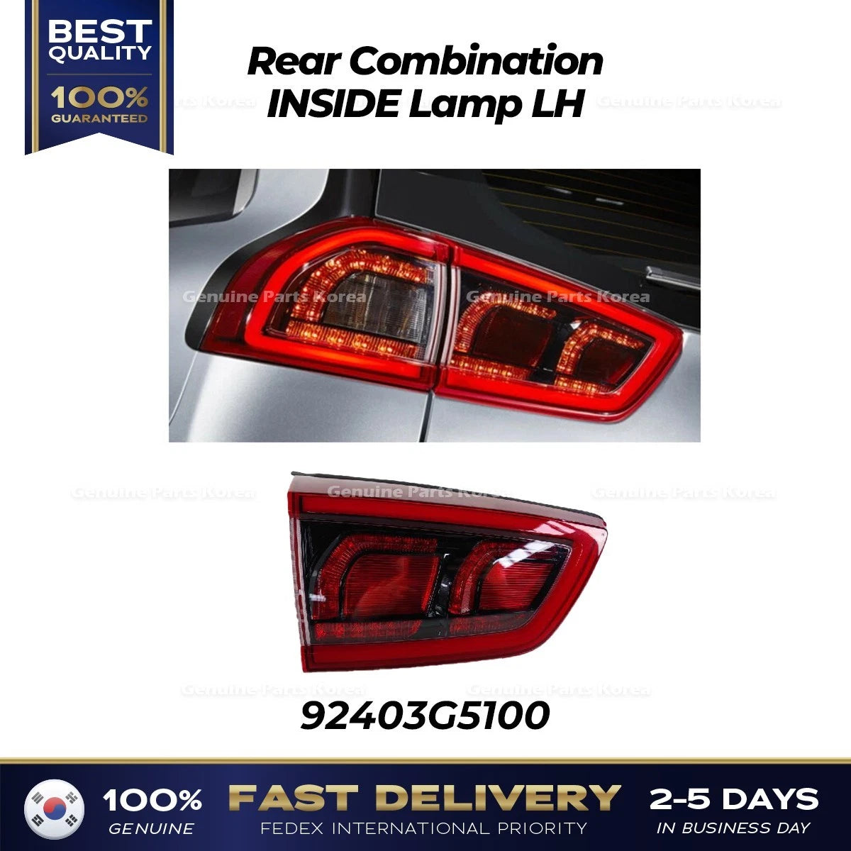 ⭐Genuine⭐ Rear Combination INSIDE Lamp LH 92403G5100 for Kia Niro