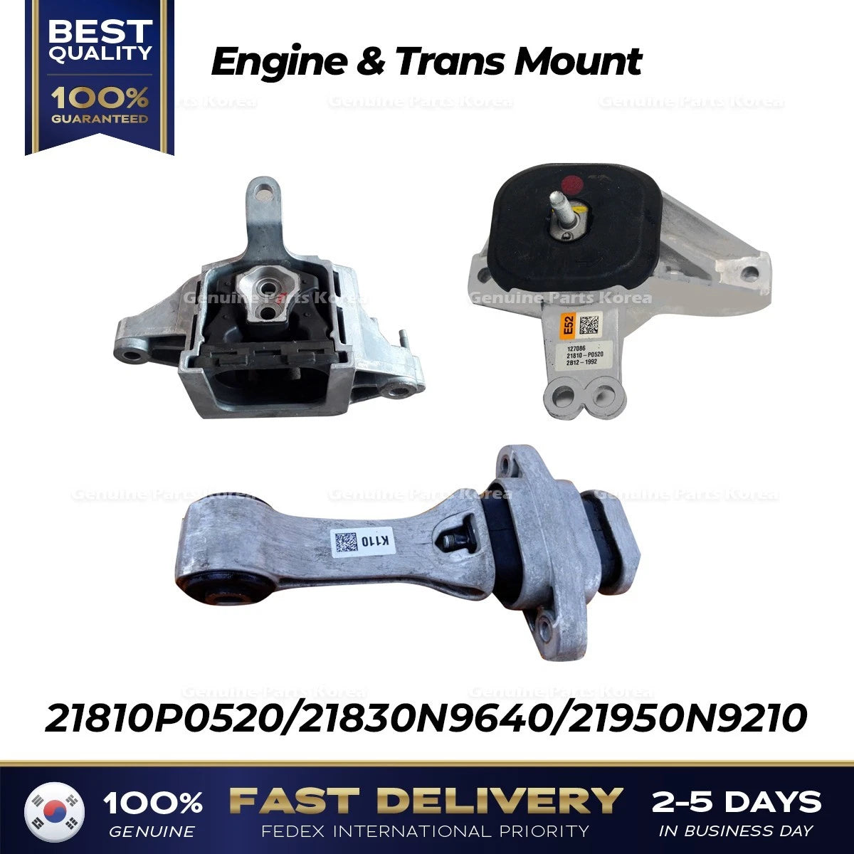 ⭐Genuine⭐ Engine & Trans Mount 21810P0520 21830N9640 21950N9210 for Tucson
