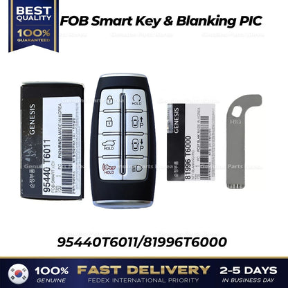 Genuine FOB Smart Key & Blanking PIC 95440T6011 for Hyundai Genesis GV80
