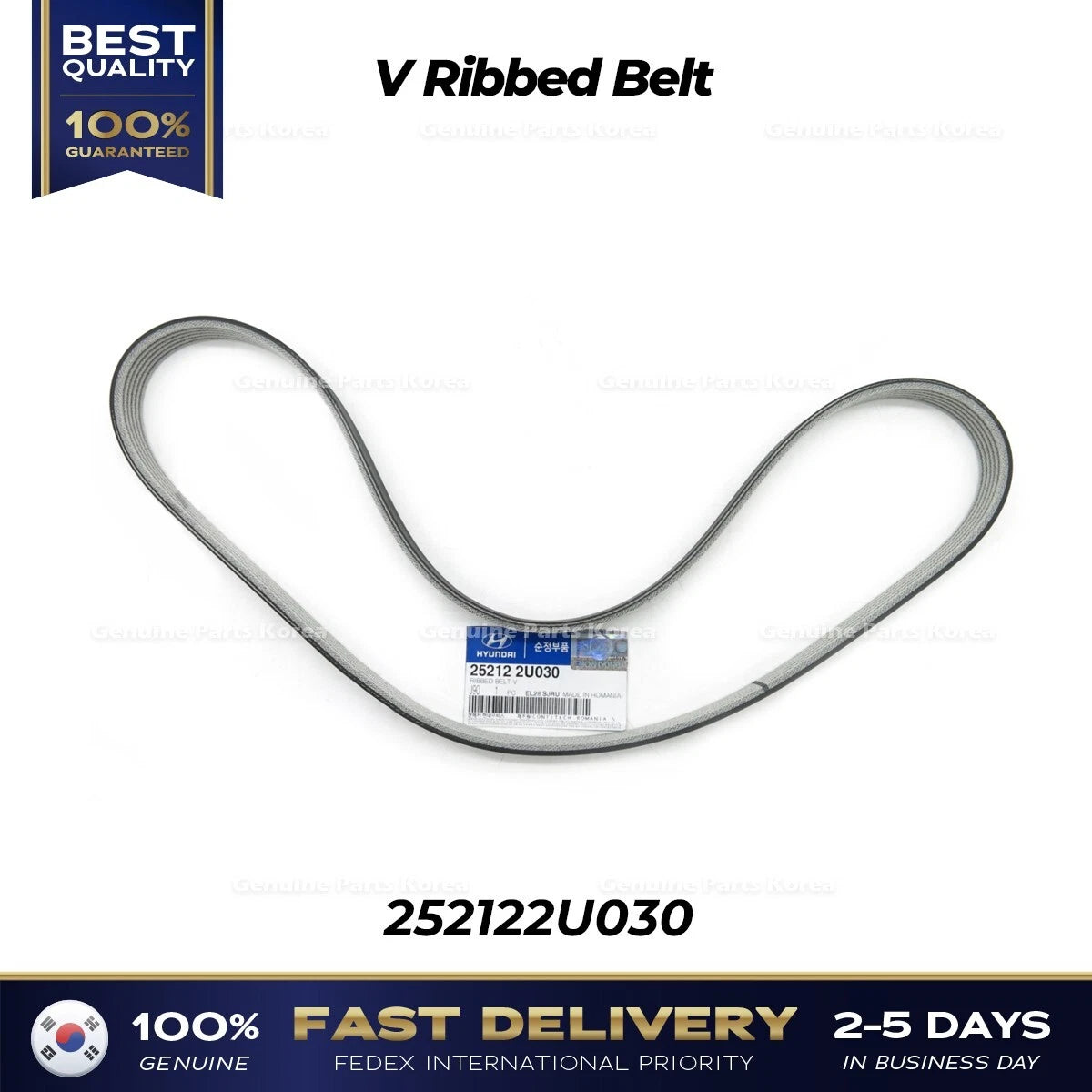 ⭐Genuine⭐ V Ribbed Belt 252122U030 for Hyundai Kona Kia Sportage