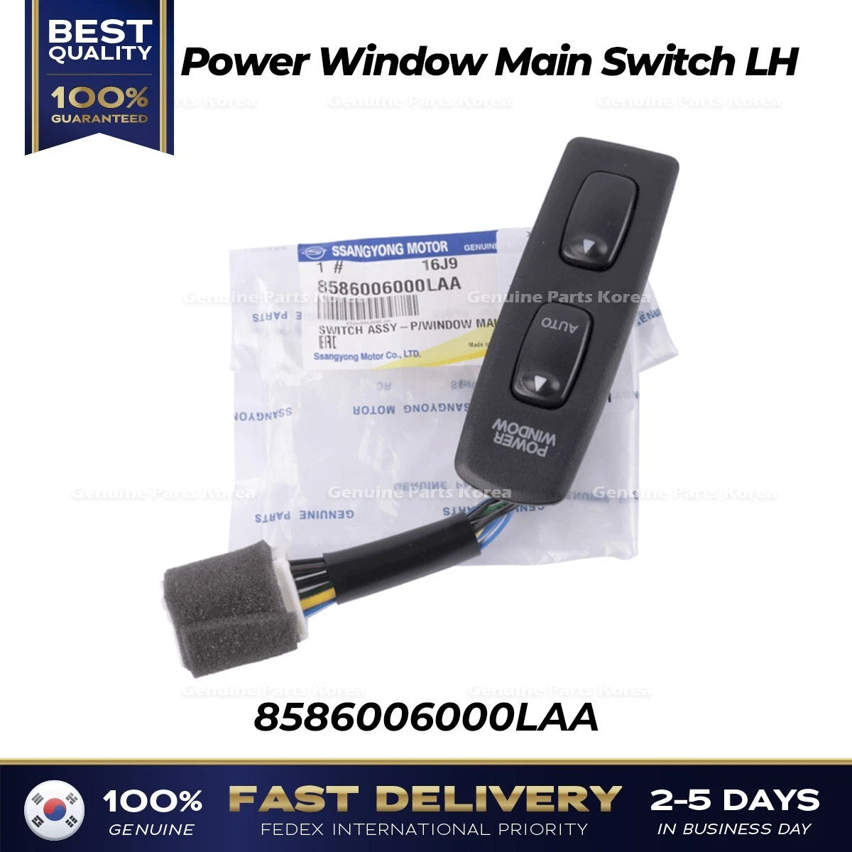 ⭐Genuine⭐ Power Window Main Switch LH 8586006000LAA for Ssangyong Korando