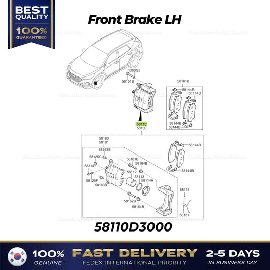 ⭐Genuine⭐ Front Brake LH 58110D3000 for Hyundai Tucson