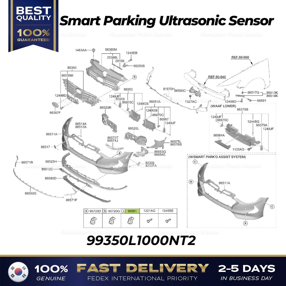 ⭐Genuine⭐ Smart Parking Ultrasonic Sensor 99350L1000NT2 for Hyundai Sonata