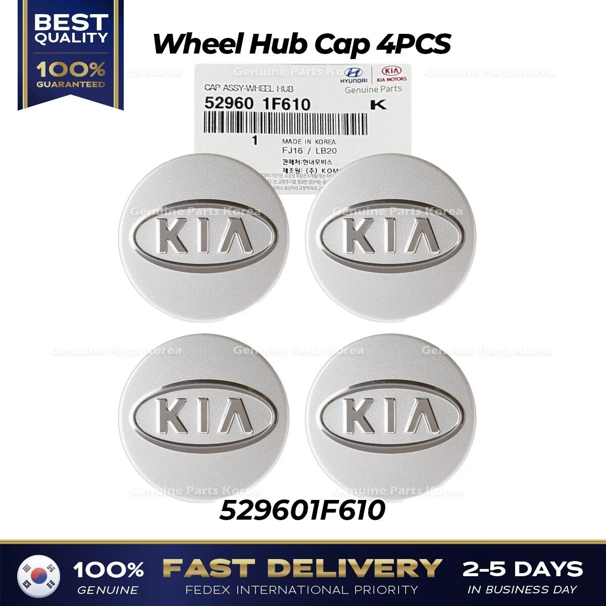 ⭐Genuine⭐ Wheel Hub Cap 4PCS 529601F610 for Kia Amanti Borrego Forte
