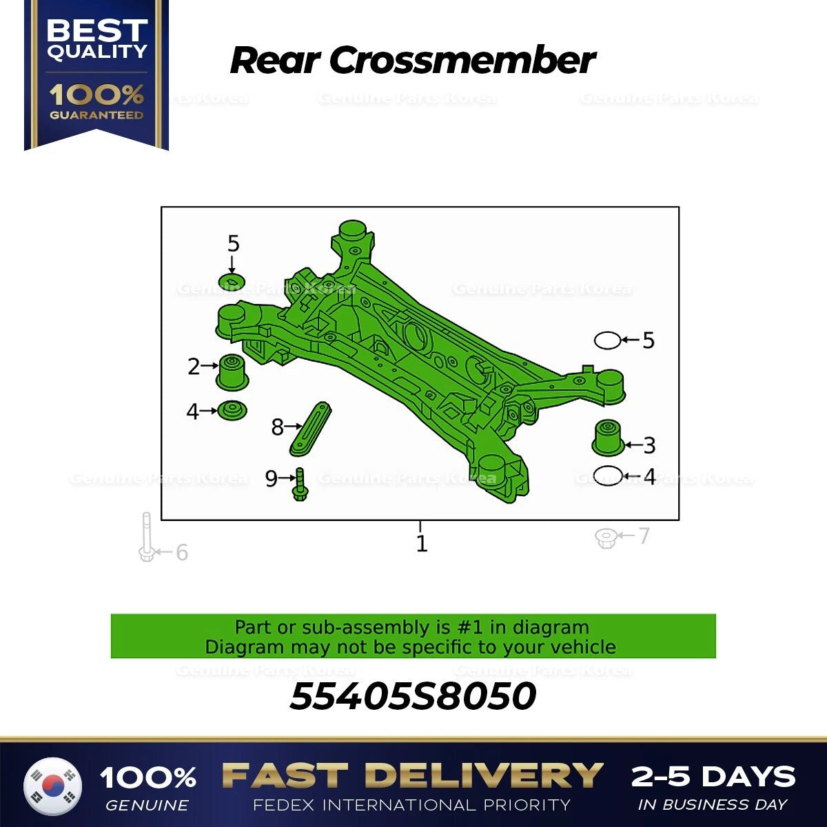 ⭐Genuine⭐ Rear Crossmember 55405S8050 for Hyundai Palisade Kia Telluride