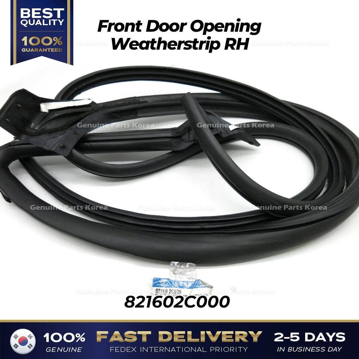 ⭐Genuine⭐ Front Door Opening Weatherstrip RH 821602C000 for Hyundai Tiburon