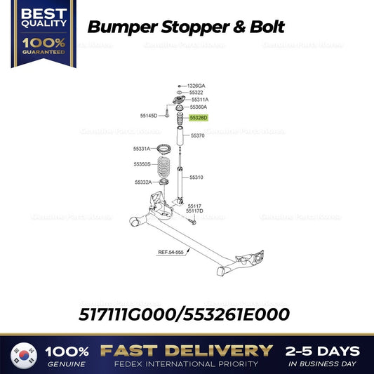 ⭐Genuine⭐ Bumper Stopper & Bolt 553261E000 for Hyundai Accent