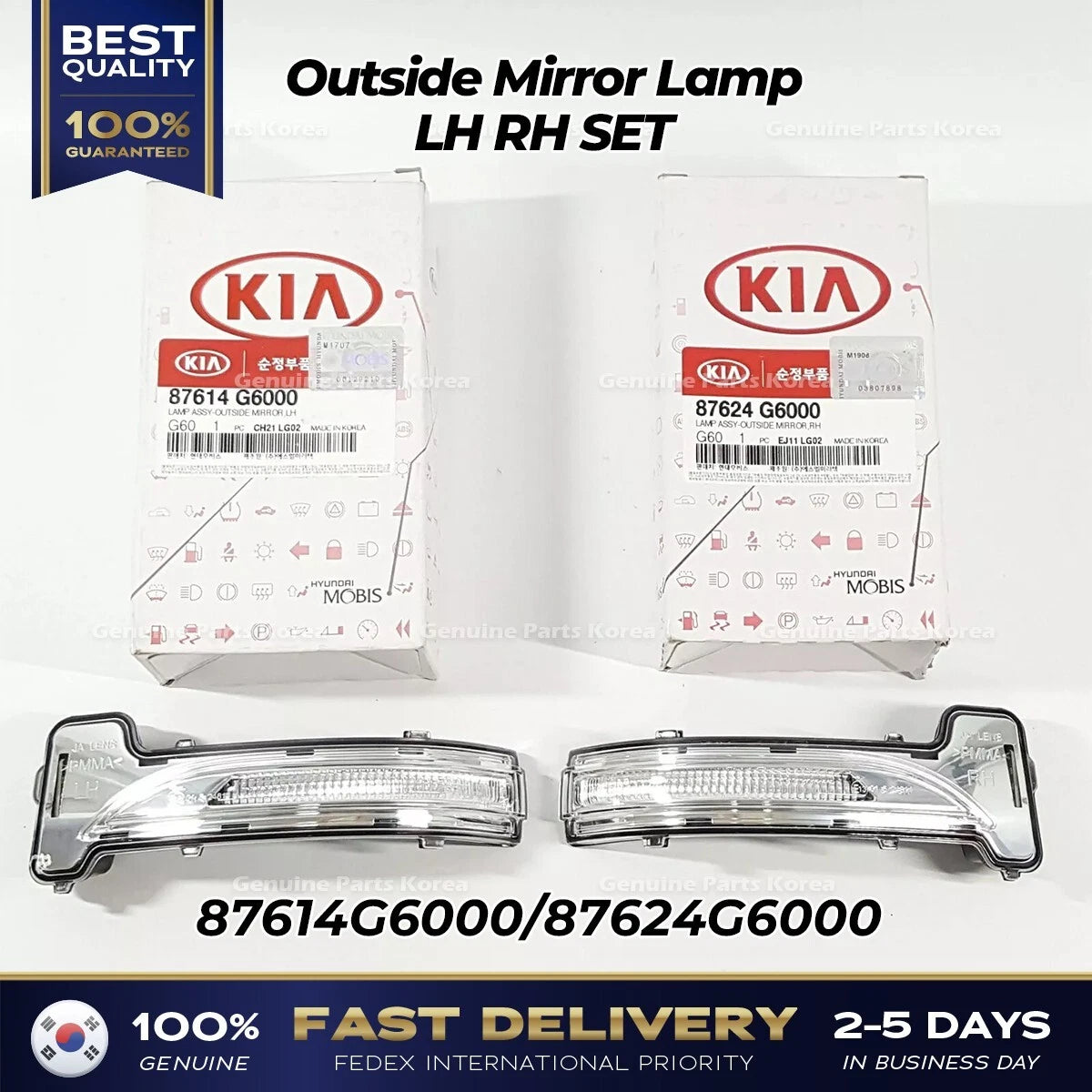 ⭐Genuine⭐ Outside Mirror Lamp LH RH SET for Kia Picanto