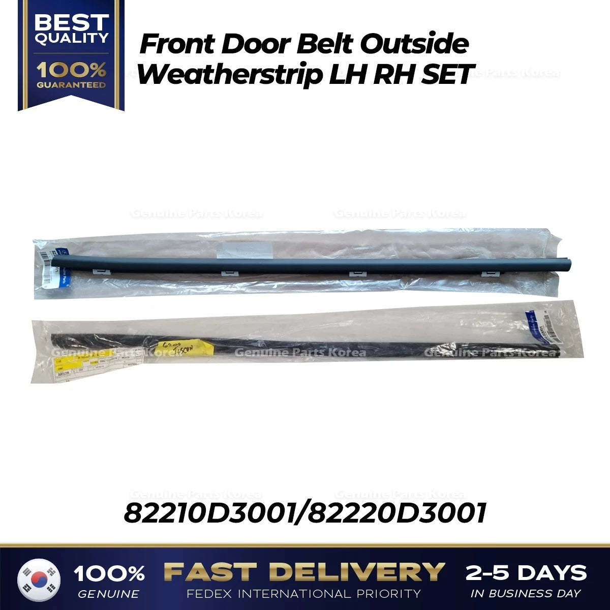 ⭐Genuine⭐ Front Door Belt Outside Weatherstrip LH RH SET for Hyundai Tucson