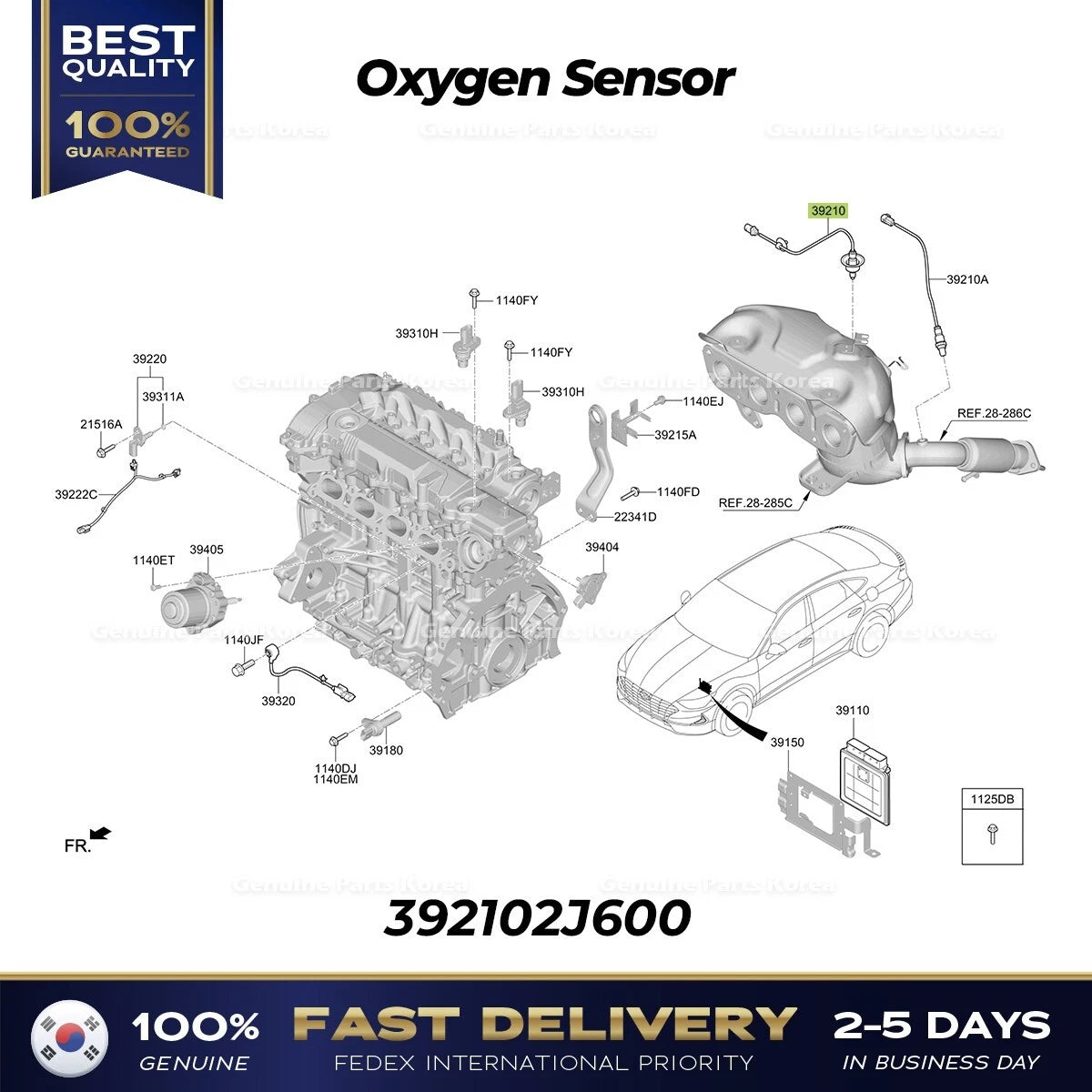 ⭐Genuine⭐ Oxygen Sensor 392102J600 for Hyundai Sonata Kia K5