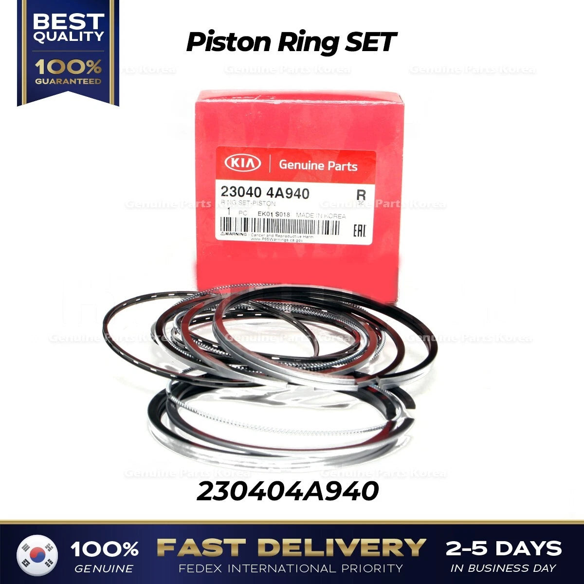 ⭐Genuine⭐ Piston Ring SET 230404A940 for Hyundai H1 Solati Porter II