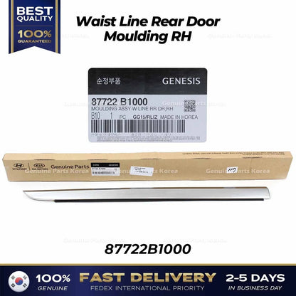 Genuine Waist Line Rear Door Moulding RH 87722B1000 for Hyundai Genesis G80
