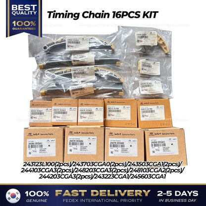 Genuine Timing Chain 16PCS KIT for Hyundai Azera Genesis Kia Cadenza