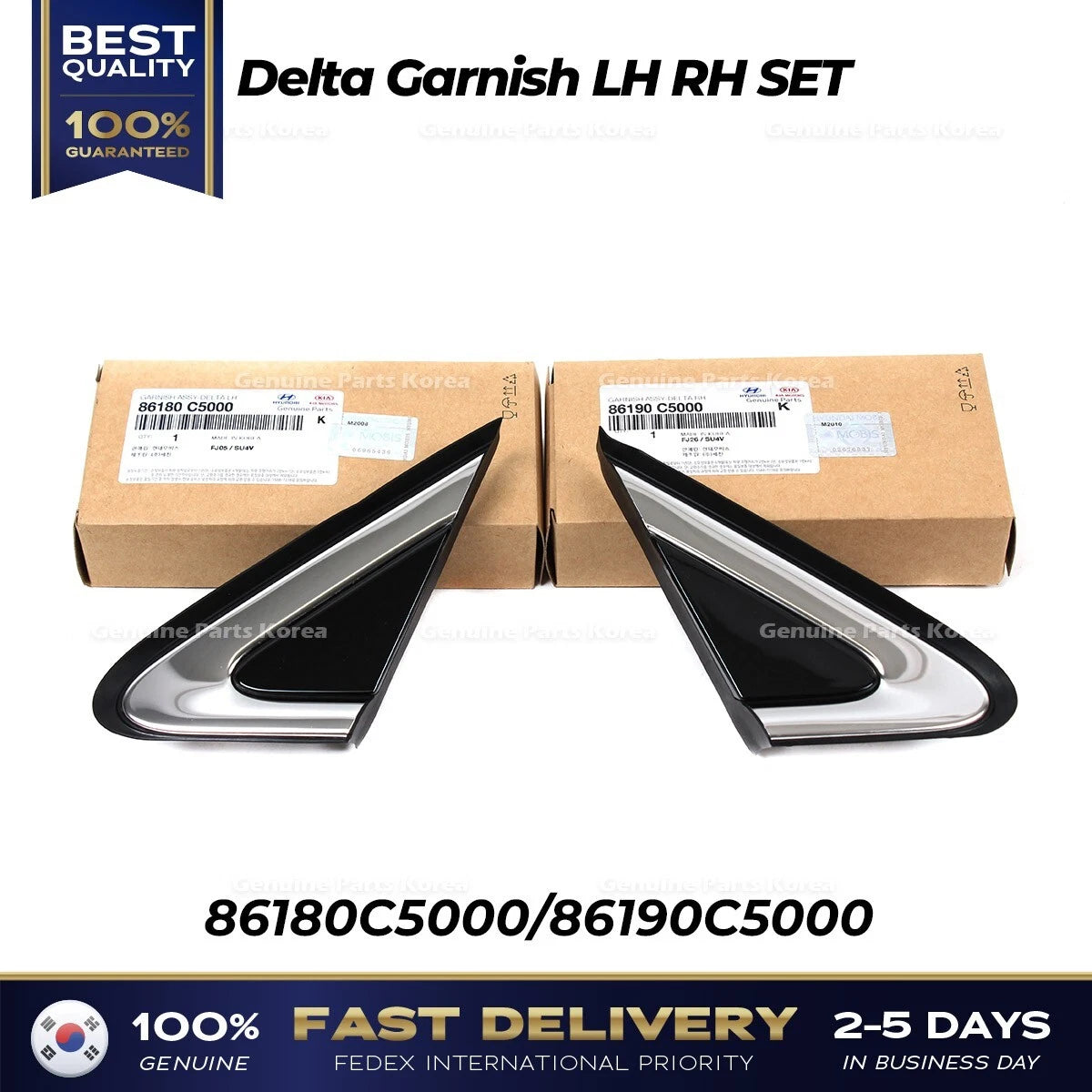 ⭐Genuine⭐ Delta Garnish LH RH SET 86180C5000 86190C5000 for Kia Sorento
