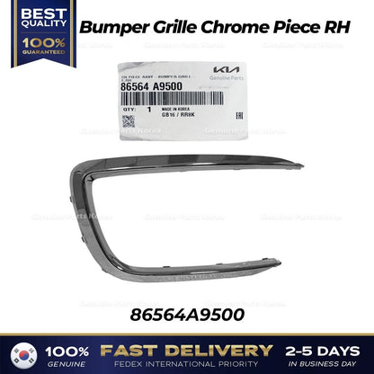 Genuine Bumper Grille Chrome Piece RH 86564A9500 for Kia Sedona