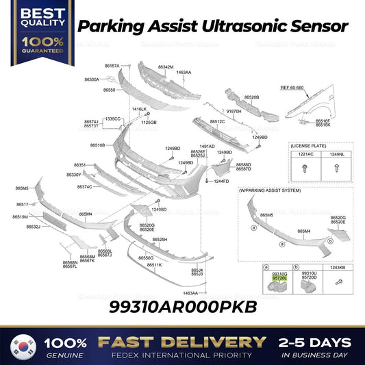 ⭐Genuine⭐ Parking Assist Ultrasonic Sensor 99310AR000PKB for Hyundai Elantra N