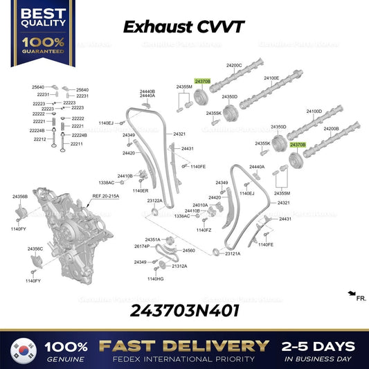 ⭐Genuine⭐ Exhaust CVVT 243703N401 for Hyundai Genesis G80 GV70 Kia Carnival