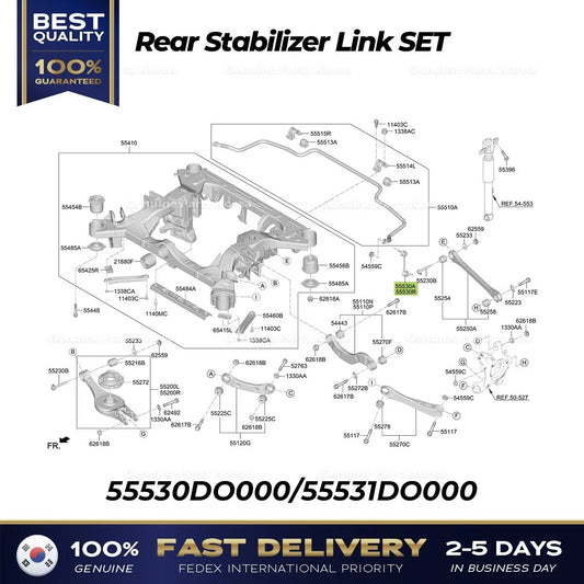 ⭐Genuine⭐ Rear Stabilizer Link SET 55530DO000 55531DO000 for Kia EV9