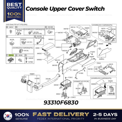 Genuine Console Upper Cover Switch 93310F6830 for Kia Cadenza