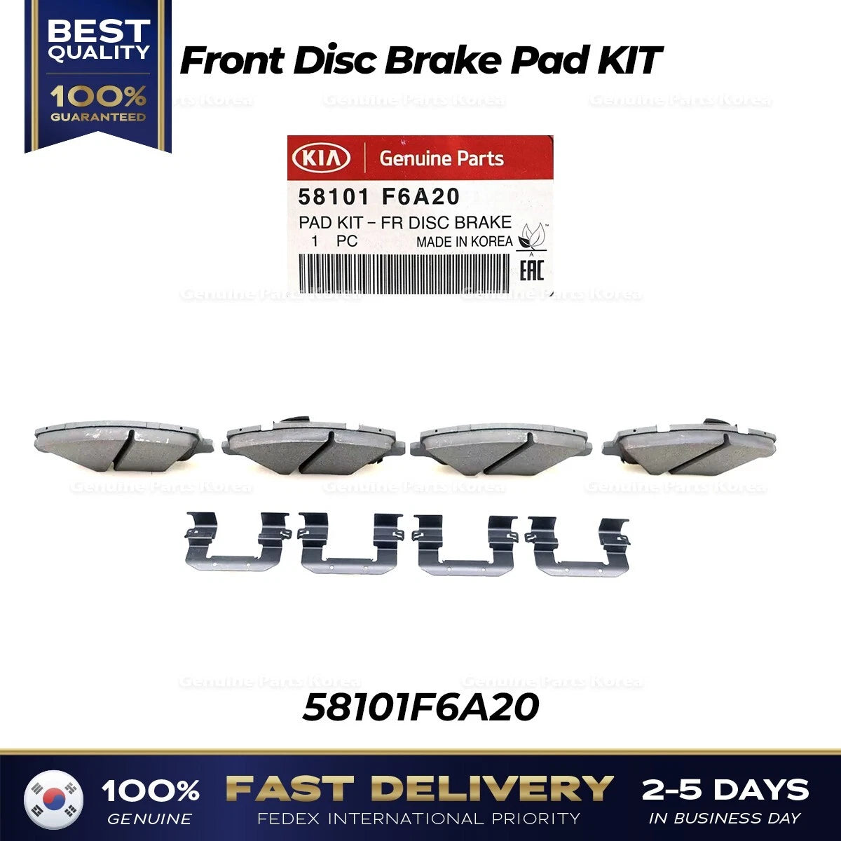 ⭐Genuine⭐ Front Disc Brake Pad KIT 58101F6A20 for Hyundai Azera Kia Cadenza