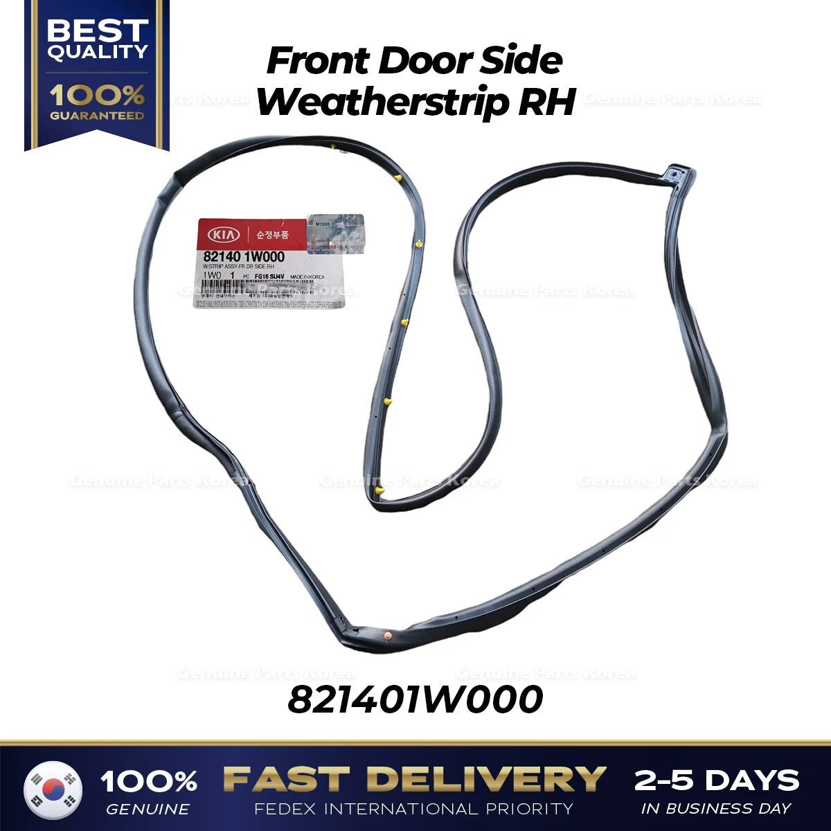 ⭐Genuine⭐ Front Door Side Weatherstrip RH 821401W000 for Kia Rio