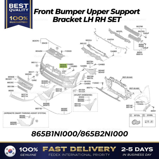⭐Genuine⭐ Front Bumper Upper Support Bracket LH RH SET for Hyundai Ioniq 5 N