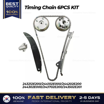 Genuine Timing Chain 6PCS KIT for Hyundai Elantra Tucson Kia Soul Forte