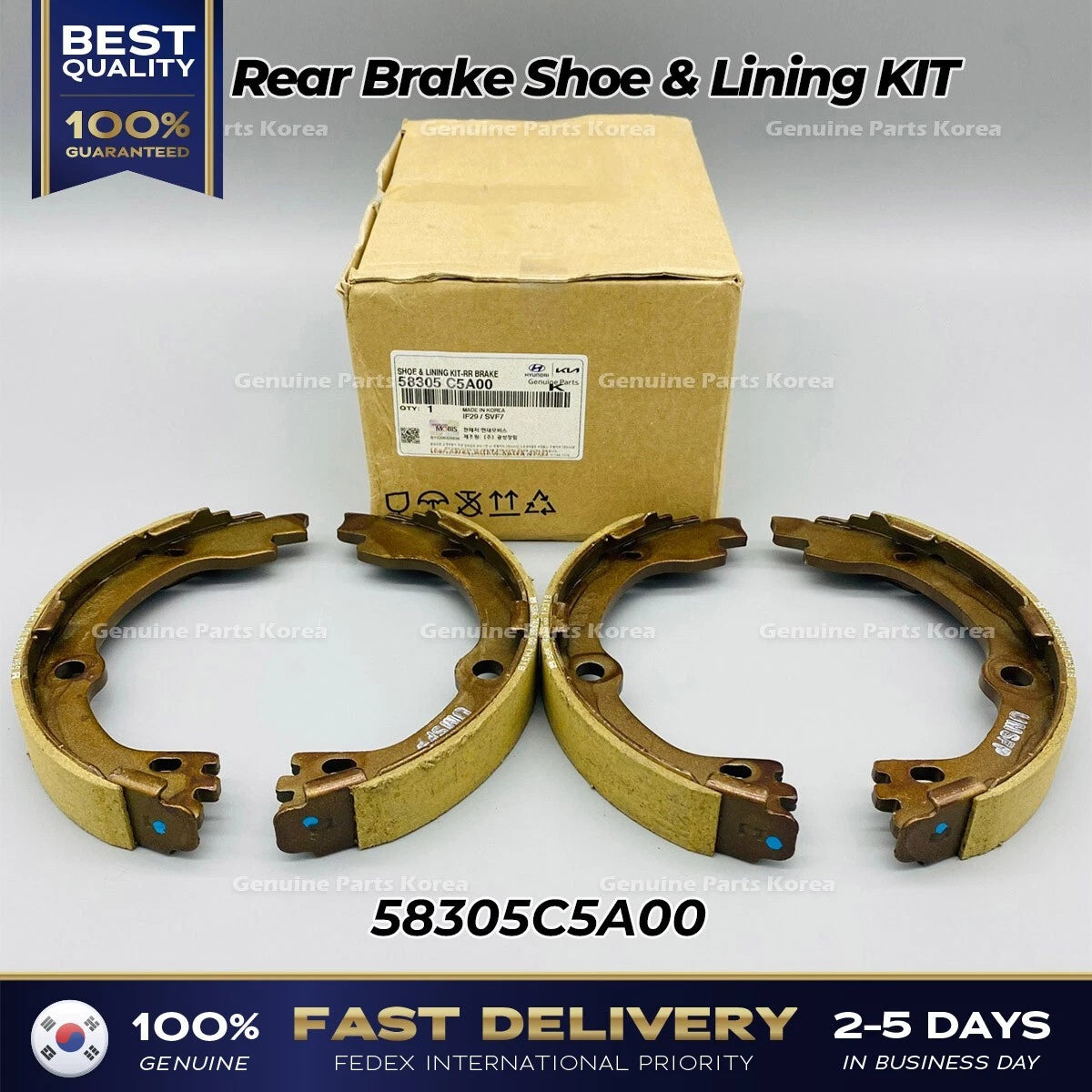 ⭐Genuine⭐ Rear Brake Shoe & Lining KIT 58305C5A00 for Kia Sorento Telluride
