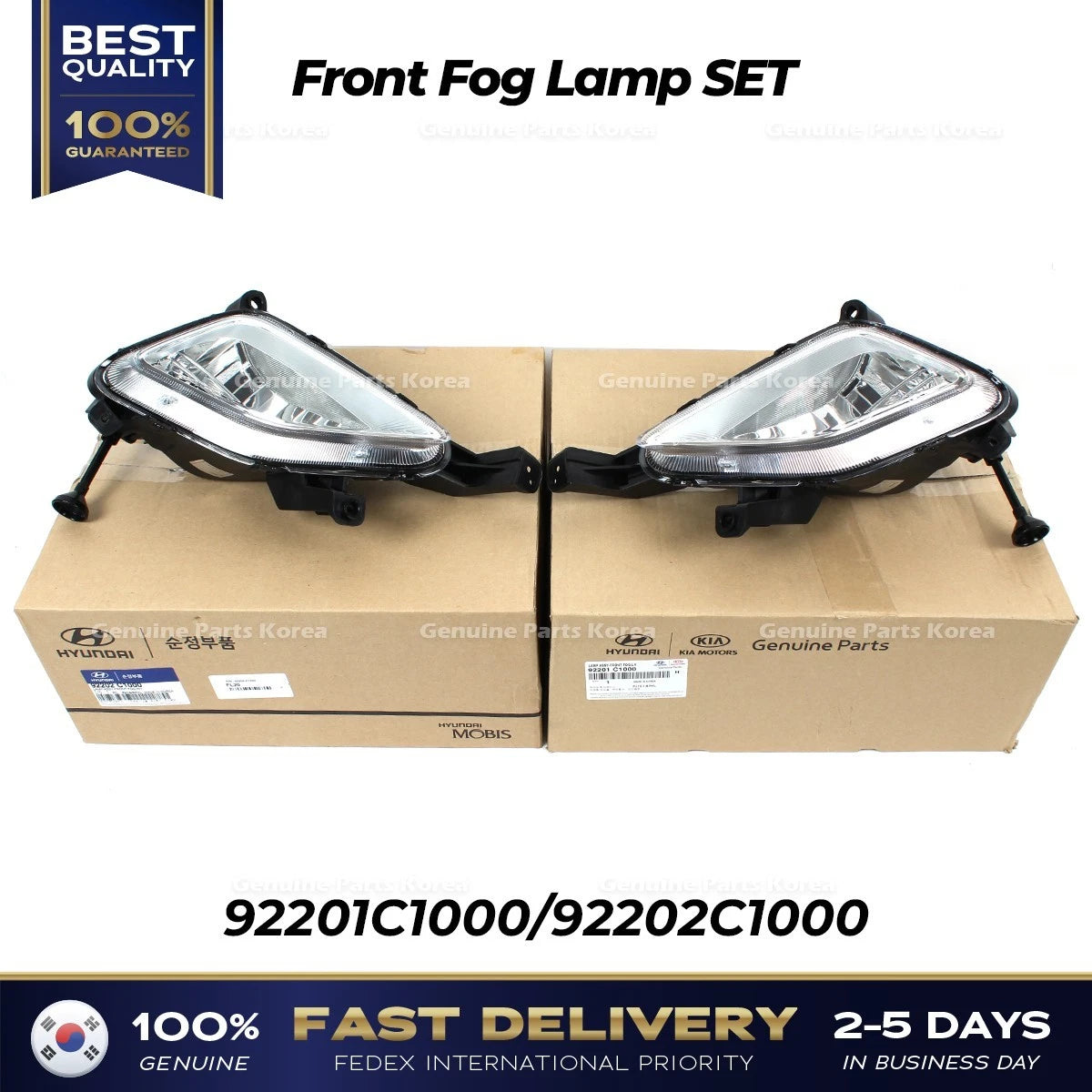 ⭐Genuine⭐ Front Fog Lamp SET 92201C1000 92202C1000 for Hyundai Sonata