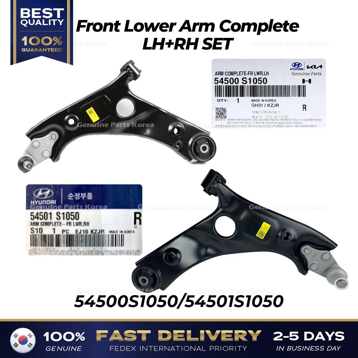 ⭐Genuine⭐ Front Lower Arm Complete LH RH SET for Hyundai Santa Fe