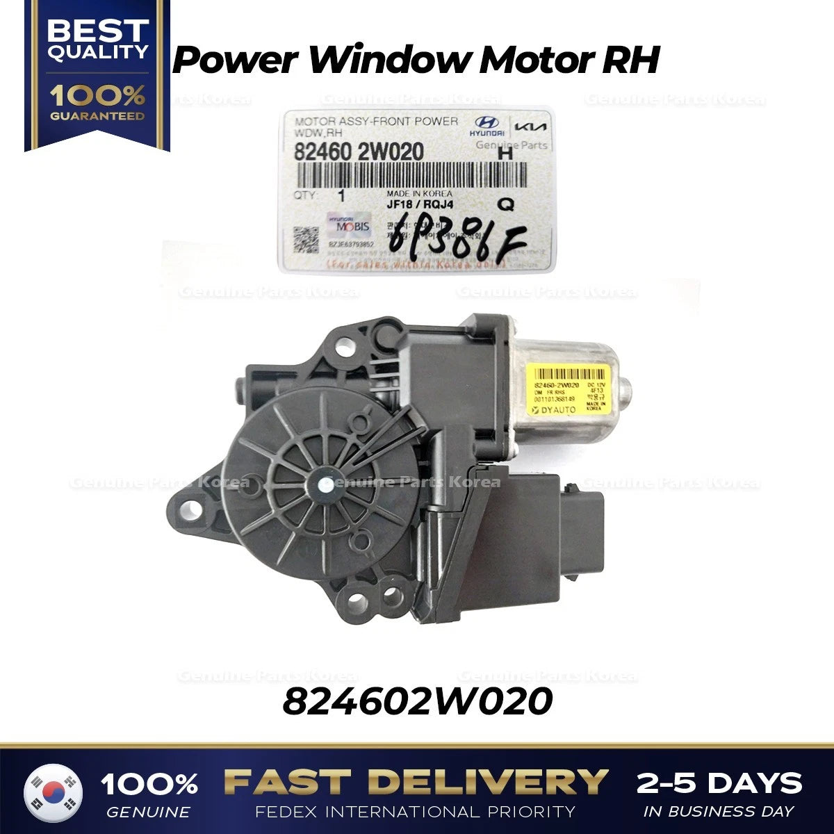 ⭐Genuine⭐ Power Window Motor RH 824602W020 for Hyundai Santa Fe