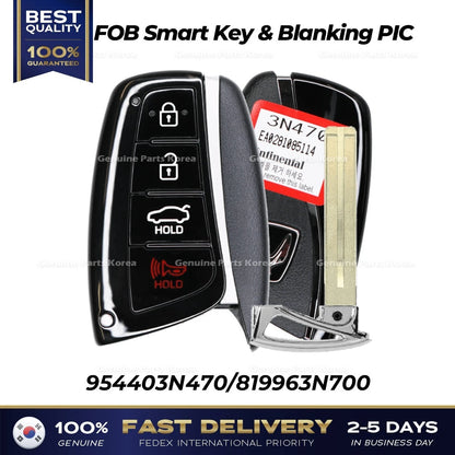Genuine FOB Smart Key & Blanking PIC 954403N470 for Hyundai Equus