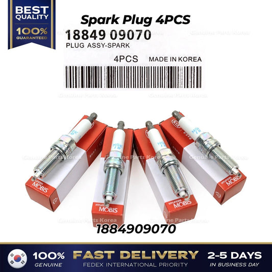 ⭐Genuine⭐ Spark Plug 4PCS 1884909070 for Hyundai Accent Kia Optima Hybrid