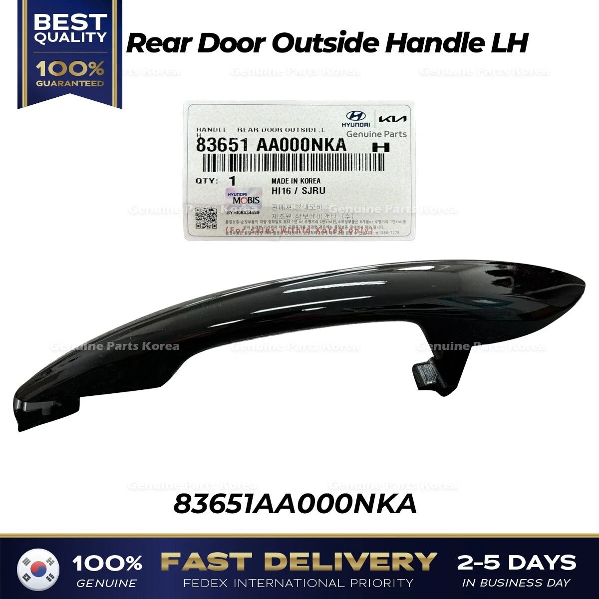 ⭐Genuine⭐ Rear Door Outside Handle LH 83651AA000NKA for Hyundai Elantra