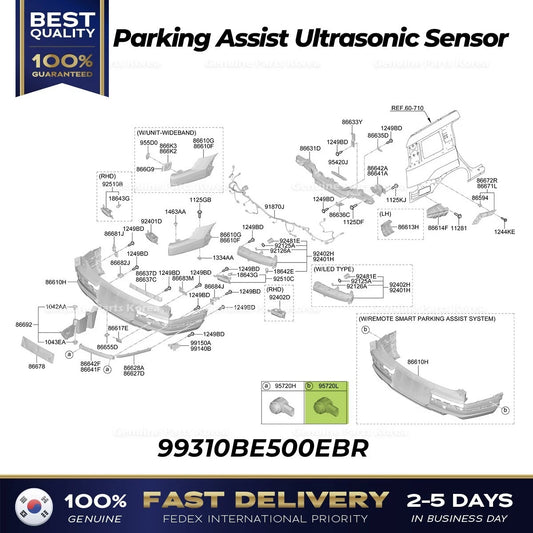 ⭐Genuine⭐ Parking Assist Ultrasonic Sensor 99310BE500EBR for Hyundai Santa Fe