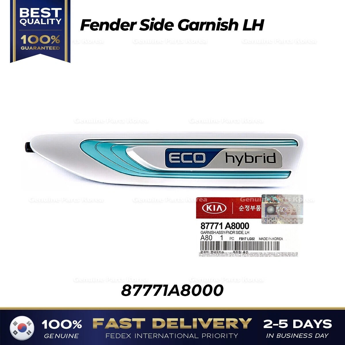 ⭐Genuine⭐ Fender Side Garnish LH 87771A8000 for Kia Optima Hybrid