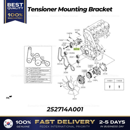 Genuine Tensioner Mounting Bracket 252714A001 for Hyundai H1 Porter II