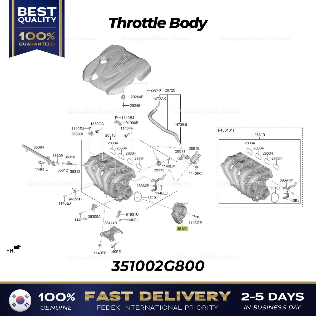 ⭐Genuine⭐ Throttle Body 351002G800 for Hyundai Sonata Hybrid Kia Optima Hybrid