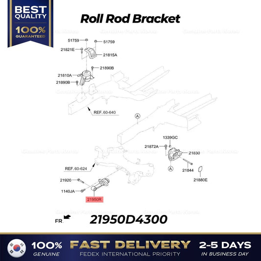 ⭐Genuine⭐ Roll Rod Bracket 21950D4300 for Hyundai Sonata Kia Optima