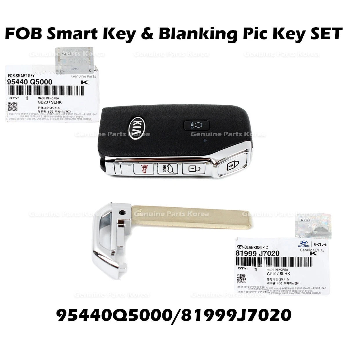 ⭐Genuine⭐ FOB Smart Key & Blanking Pic Key SET 95440Q5000 for Kia Seltos