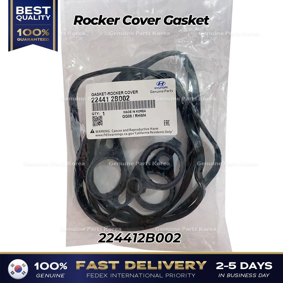 ⭐Genuine⭐ Rocker Cover Gasket 224412B002 for Hyundai Accent Kia Soul