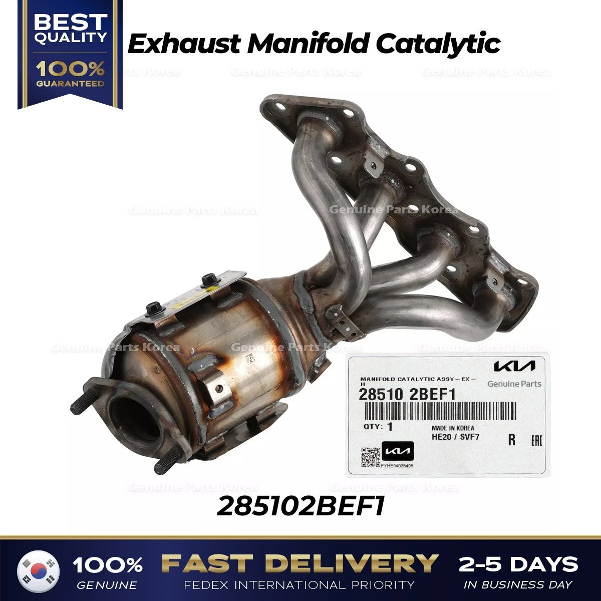 ⭐Genuine⭐ Exhaust Manifold Catalytic 285102BEF1 for Hyundai Veloster Kia Rio