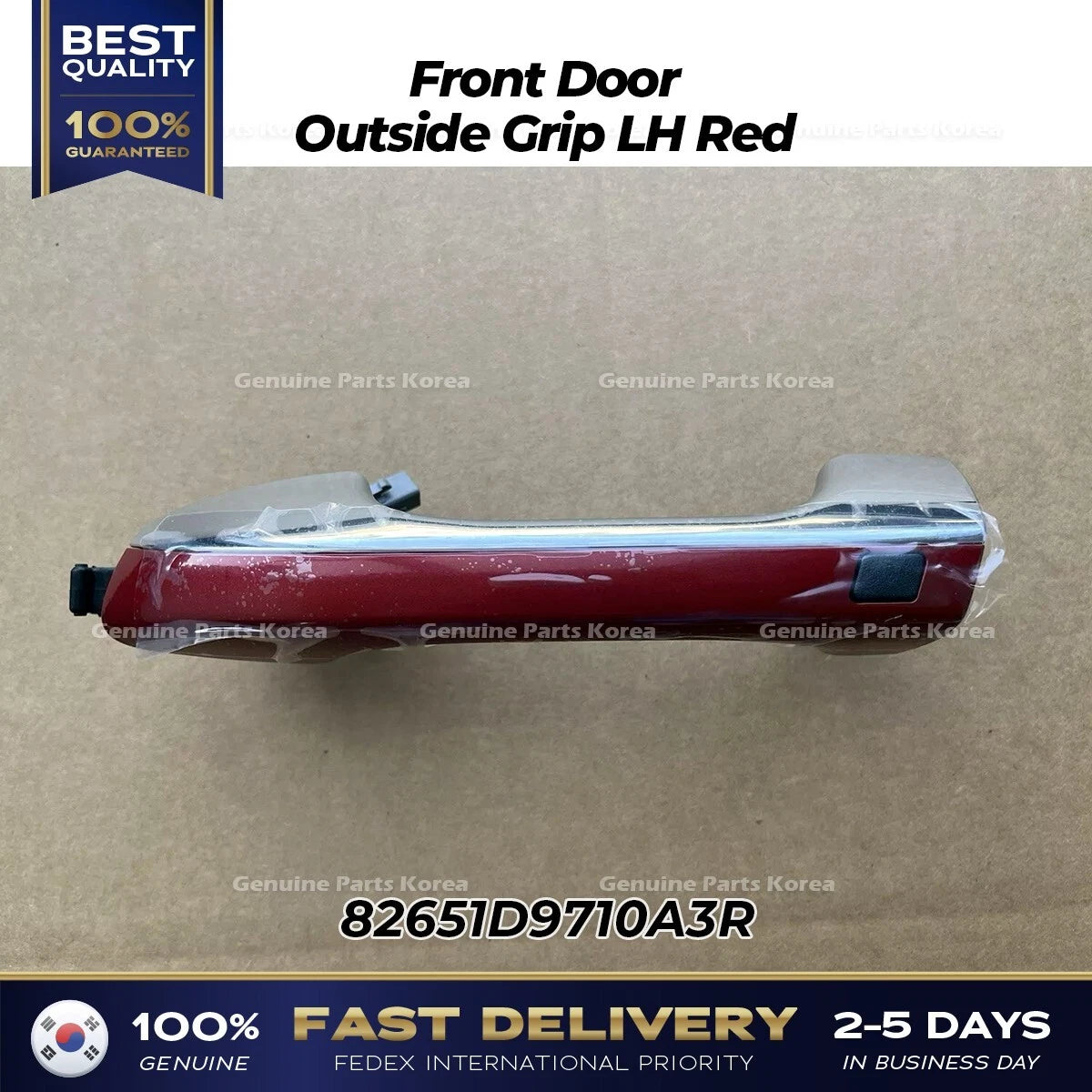 ⭐Genuine⭐ Front Door Outside Grip LH Red 82651D9710A3R for Kia Sportage