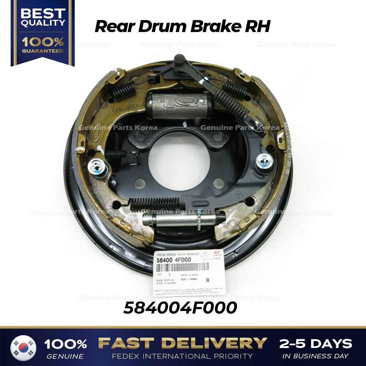 ⭐Genuine⭐ Rear Drum Brake RH 584004F000 for Hyundai Porter II