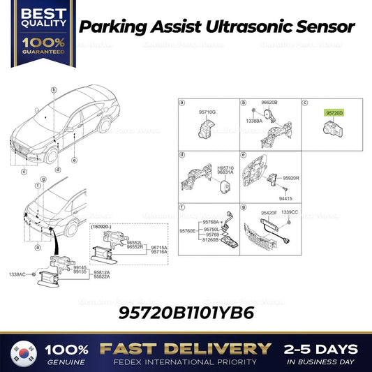 ⭐Genuine⭐ Parking Assist Ultrasonic Sensor 95720B1101YB6 for Hyundai Genesis