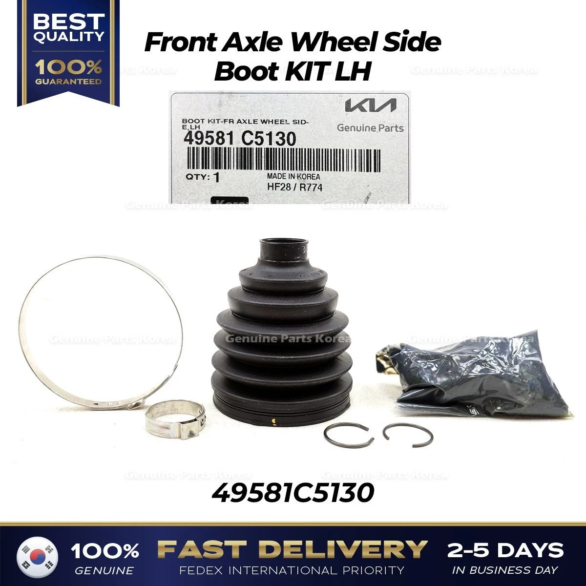 ⭐Genuine⭐ Front Axle Wheel Side Boot KIT LH 49581C5130 for Hyundai Palisade