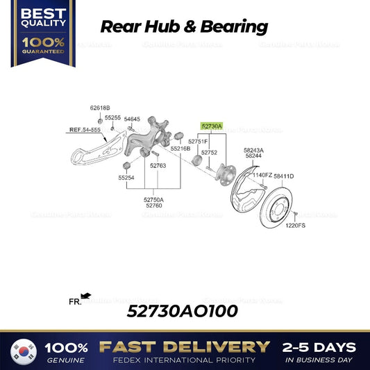 ⭐Genuine⭐ Rear Hub & Bearing 52730AO100 for Kia Niro EV