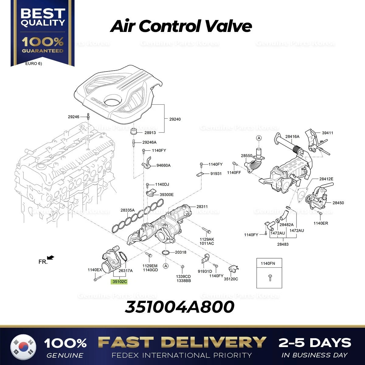 ⭐Genuine⭐ Air Control Valve 351004A800 for Hyundai H1 Solati